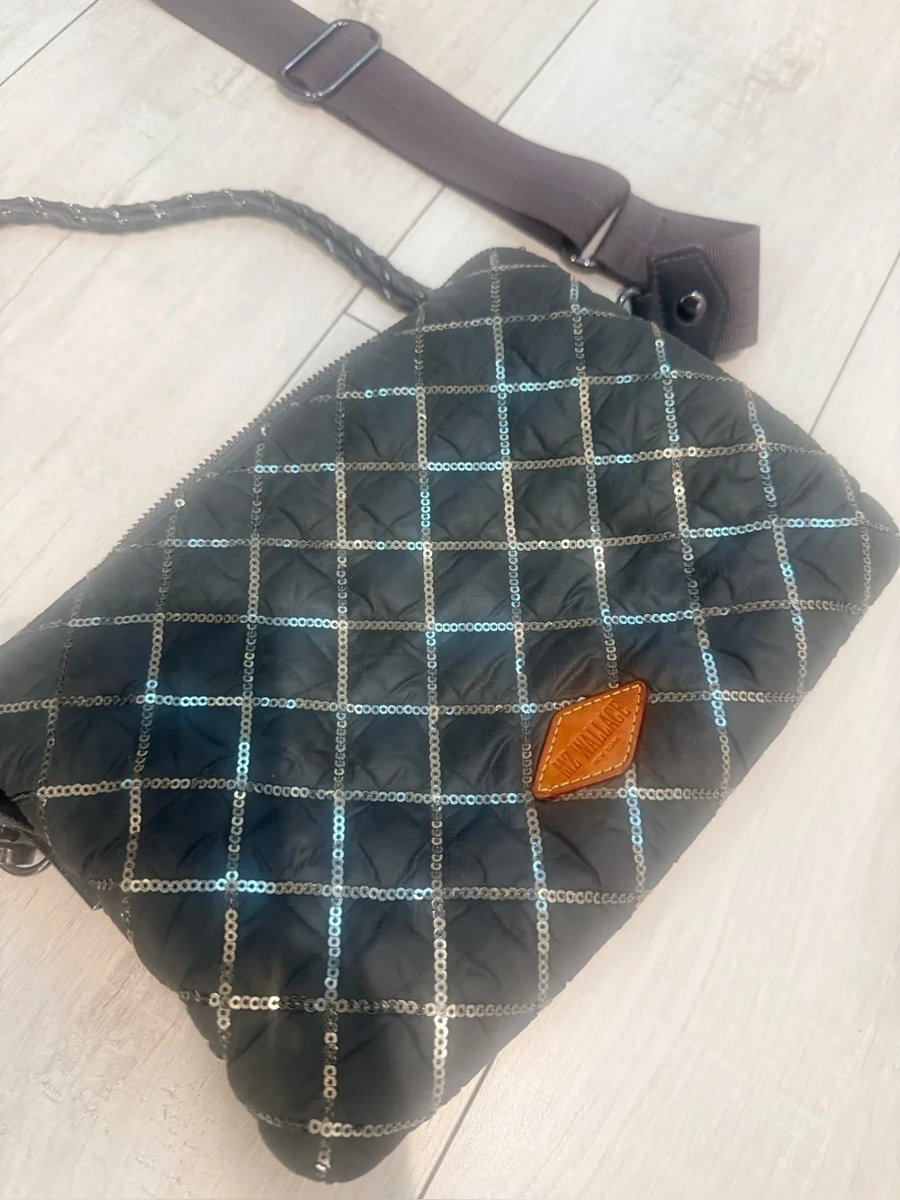MZ Wallace Madison Sequins Quilted Crossbody Bag.